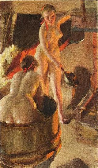 Anders Zorn Girls from Dalarna in the sauna china oil painting image